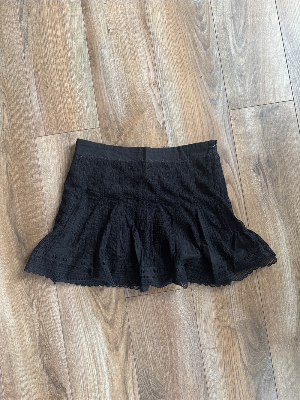 Y2K forever 21 black lace mini skirt